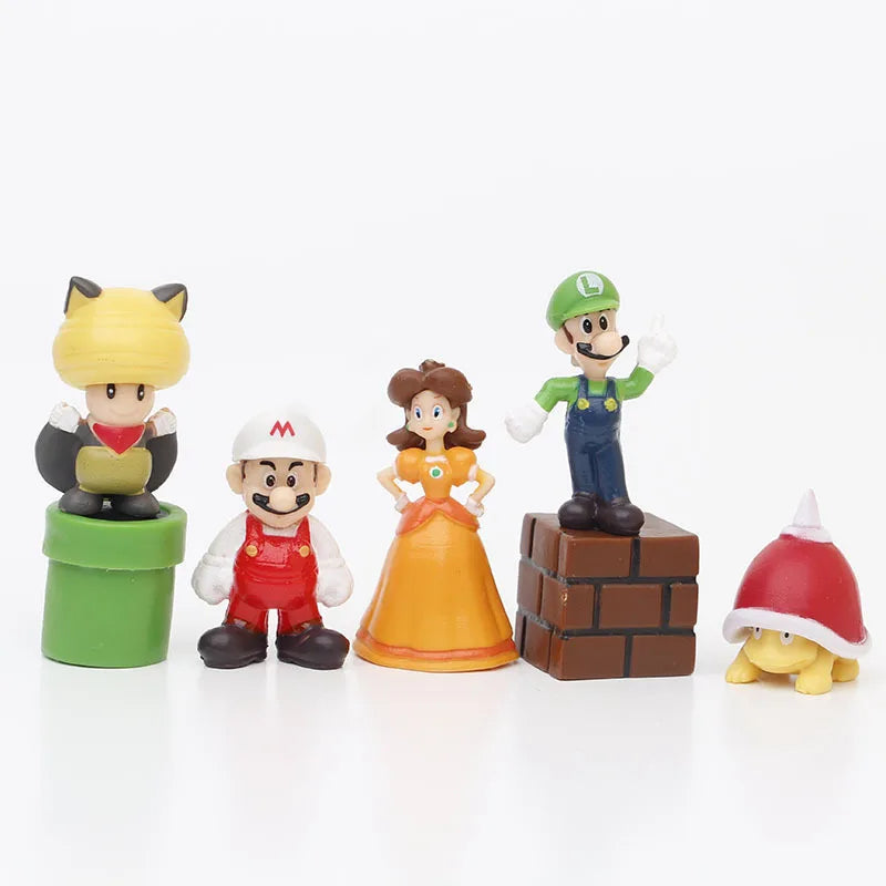 48pcs/set Super Mario Bros PVC Action Figure Toys Dolls Model Set Luigi Yoshi Donkey Kong Mushroom For Kids Birthday Gifts