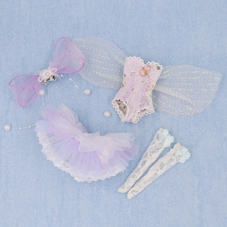 Handmade Blyth Doll Bear suit Clothes Doll Blyth Doll Clothes Princess Dress With White Lace For Ymy Licca Azones Ob24 Ob27 Fr