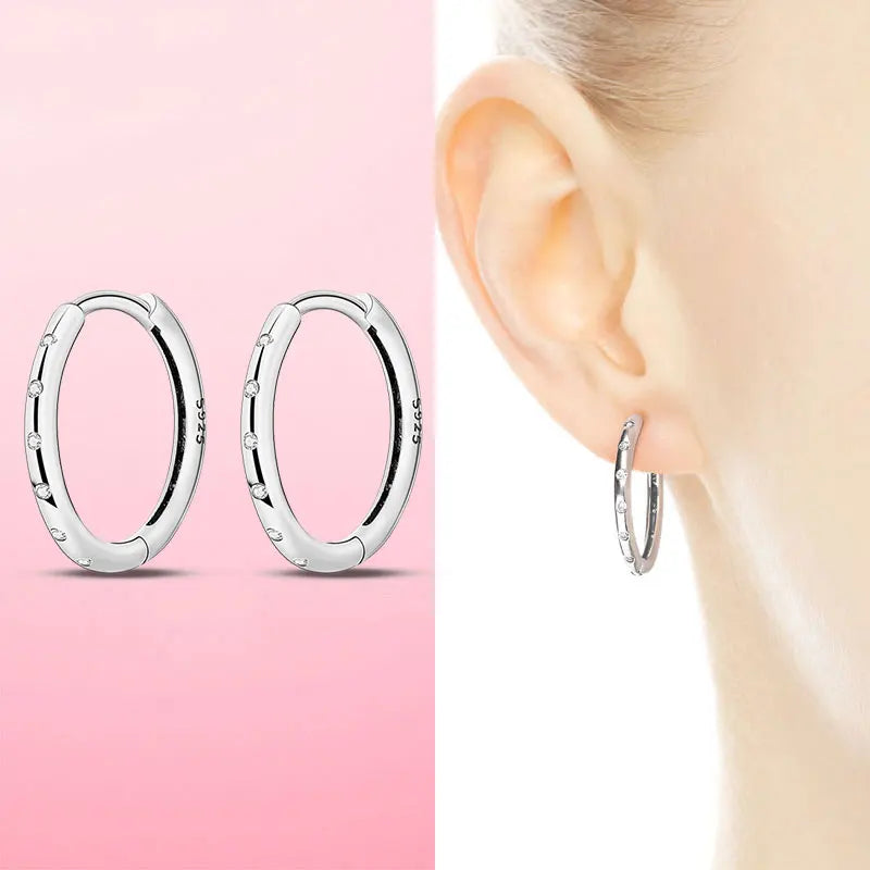 Earrings 925 Silver Asymmetrical Heart Hoop Earrings for Women Fashion Trendy Sterling Silver 925 Earring Original Jewelry Gift