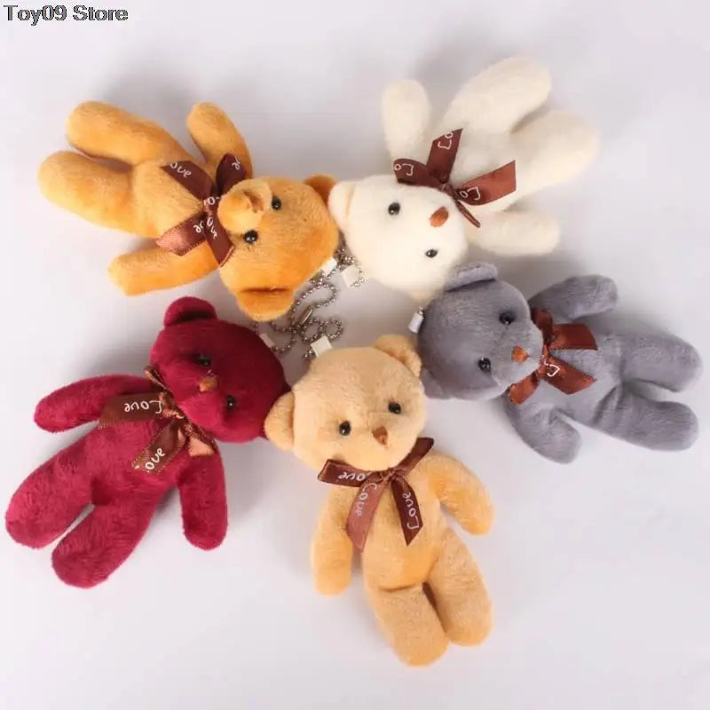 10/12Pcs/Lot Soft Stuffed Bear Plush Toys Mini Teddy Bear Dolls Toy Small Gift for Party Wedding Keychain Bag Pendant Teddy Doll