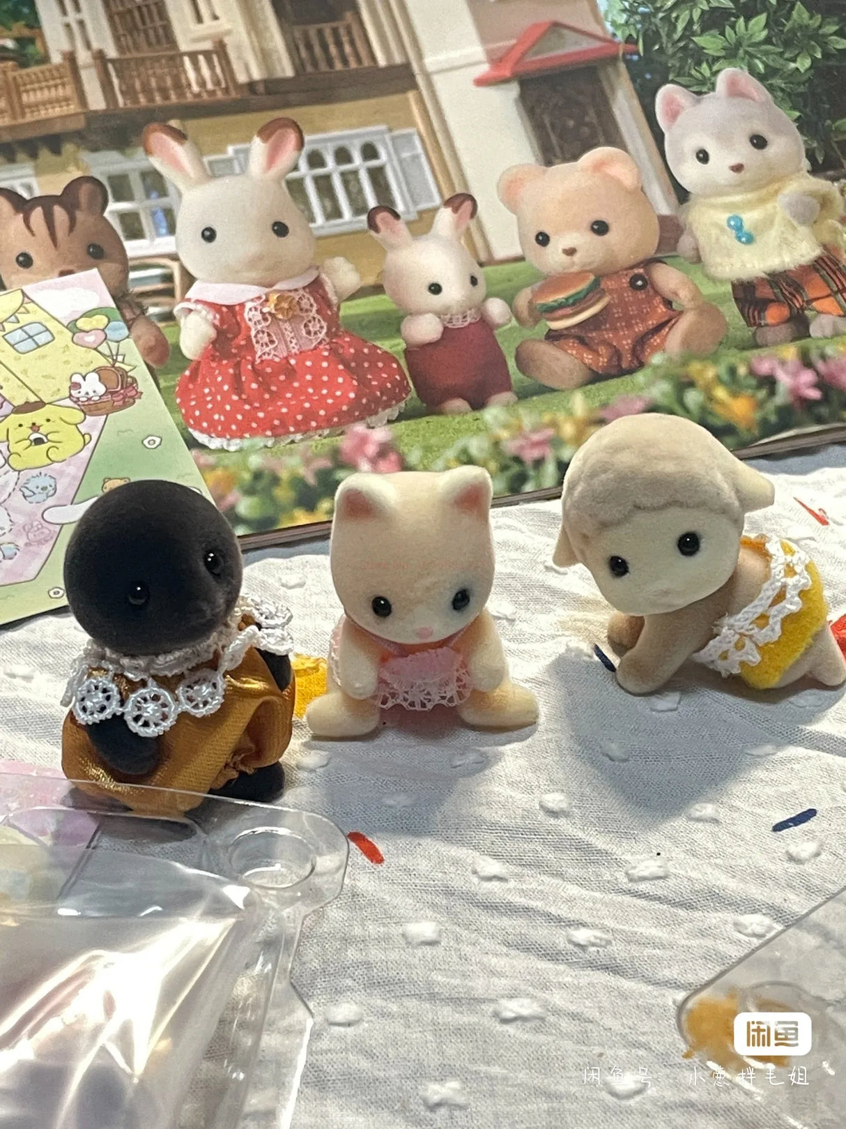 Japan Sylvanian Families Blind Box Kawaii Camping Dress Up Baby Doll Cute Anime Figrues Room Ornaments Christmas Flocking doll