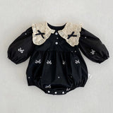 Baby Girls Clothing Autumn Spring Infant Baby Girls Jumpsuit Long Sleeve Cotton Embroidery Newborn Baby Girls Bodysuits