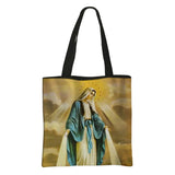 Our Lady of Guadalupe Virgin Mary Print Handbag Women Catholic Churches Canvas Shopping Bags Casual High-capacity Tote Bag Gift