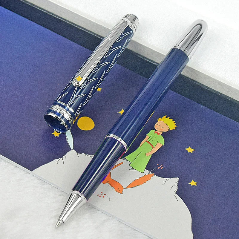 PPS Le Petit Prince 163 Dark Blue Rollerball Ballpoint Pen Luxury MB Stationery With Serial Number Little Prince + Leather Pouch