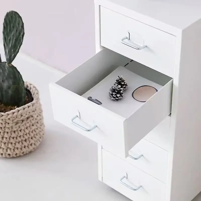 Organizer Office Supplies 5 Drawer Wooden Office Cabinet File Storage Cabinet with Lock Floor Stand Wheel Design Movable