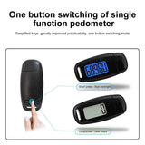 3D Digital Pedometer Mini Simple Walking Step Counter USB Rechargeable Digital Pedometer for Sports Fitness Camping Hiking