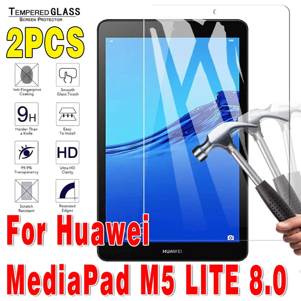 2Pcs Tempered Glass Tablet Screen Protector for Huawei MediaPad 10.4 Pro 10.8 T3 T5 T8 T10 T10S M5 M6