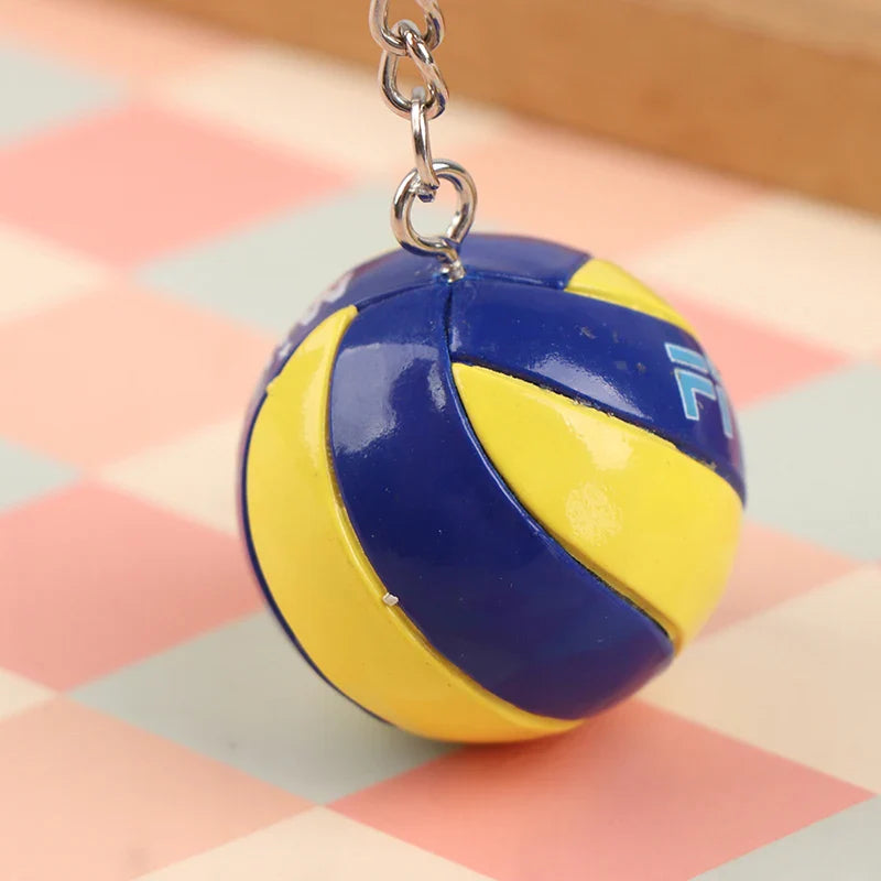 1xFashion PVC Volleyball Keychain Ornaments Business Volleyball Gifts Beach Ball Sport For Players Men Women Key Chain Gift 2022