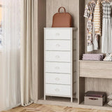 Furnulem White Dresser, Tall Storage Tower Standing Organizer with 6 Drawers for Bedroom, Office, Dorm, Living Room,