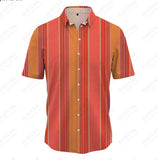 Spring And Summer New Men's Plus Size Beach Casual Dress Fashion Loose Classic Stripe Men's Polo Versatile Shirt