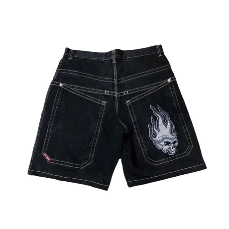 Harajuku Japanese Anime Y2K Pants Graphic Baggy Denim Streetwear Shorts Mens Shorts Sweatpants Gothic Men Basketball Short