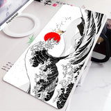 Black and White Wave Art Mouse Pad XXL 900x400mm Large Computer Mousepad Cool Gaming Cartoon Pad to Mouse Keyboard Desk Mice Mat