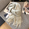 High-quality Australian Wool 100% Solid Color Women's Scarves Autumn and Winter Warm Men's Cashmere Shawl Wrap