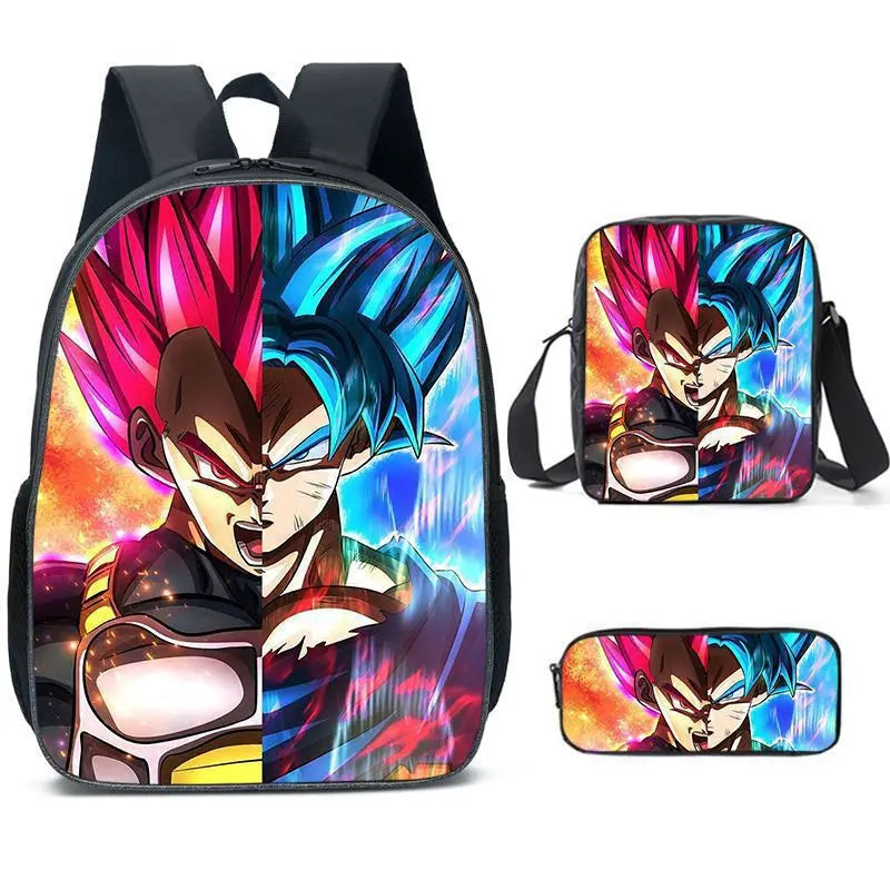 3 Pcs/set Dragon Ball 3D Print Cartoon School Bags for Boys Girls Goku Primary for Kids Back To School Gift Mochila