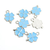 Dopamine Four-leaf Clover Enamel Charms 20pcs DIY Necklace Bracelet Earrings Keyring Amulet Pendants Creative Gift Accessories