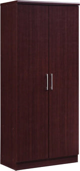 2 Door Wardrobe with Adjustable/Removable Shelves & Hanging Rod, Black