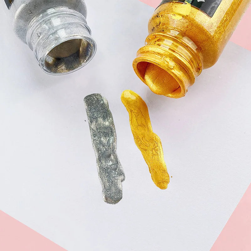 30ml Acrylic Border Gold Paste DIY Crystal Epoxy Resin Jewelry Accessories Hand Painted Liquid Gold Powder Graffiti Art Pigment