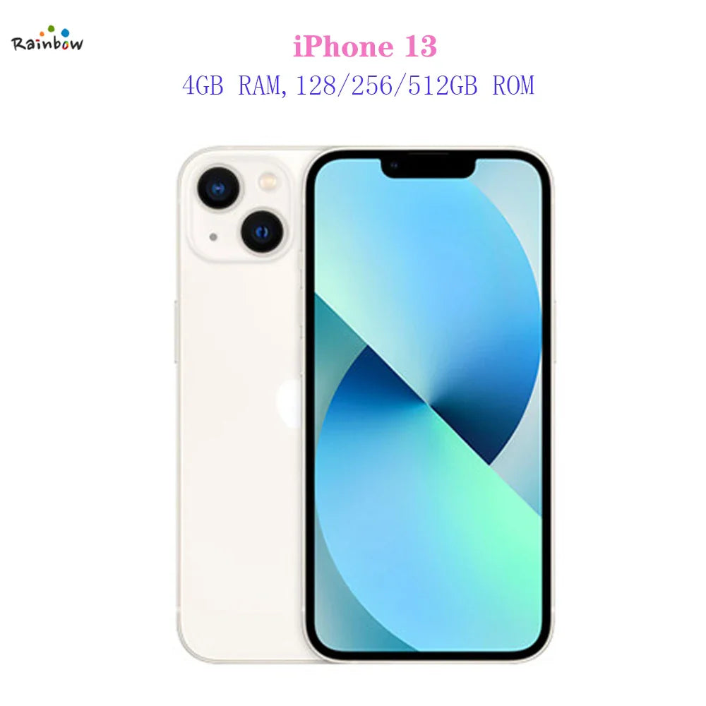 Original Apple iPhone 13 128GB/256GB/512GB  Mobile phone 5G LTE Face ID NFC IOS A15 Bionic Hexa Core 6.1'' 12MP&12MP 3240mAh