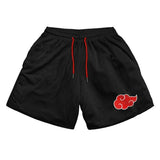 Anime Workout Gym Shorts for Men Quick Dry Breathable Casual Athletic Shorts with Pockets 5 Inch Summer Running Training Fitness