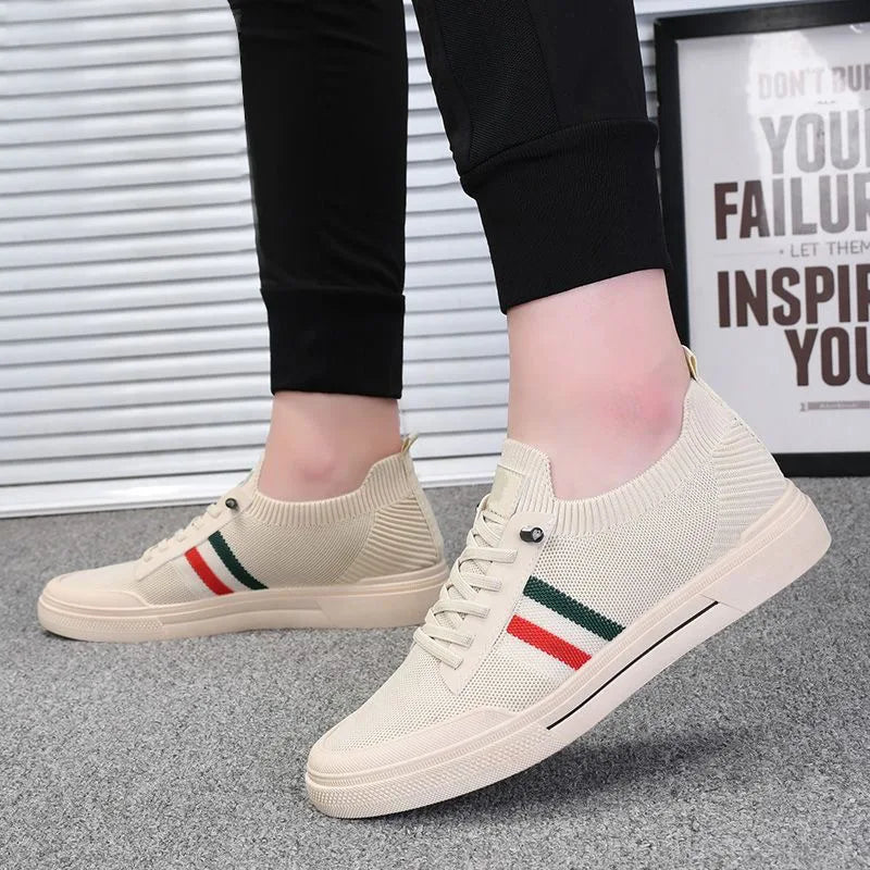 Mens Canvas Shoes Breathable Casual Sneakers for Male Youth Student Slip on Walking Tennis Fats Skateboard Non Slip Shoes