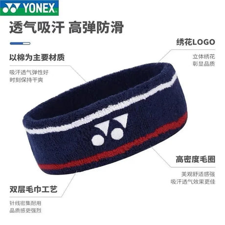 YONEX Badminton Tennis Sports Turban Headband Fitness Sweat-absorbent Non-slip Thickened Belt Yoga Basketball Running Scarf