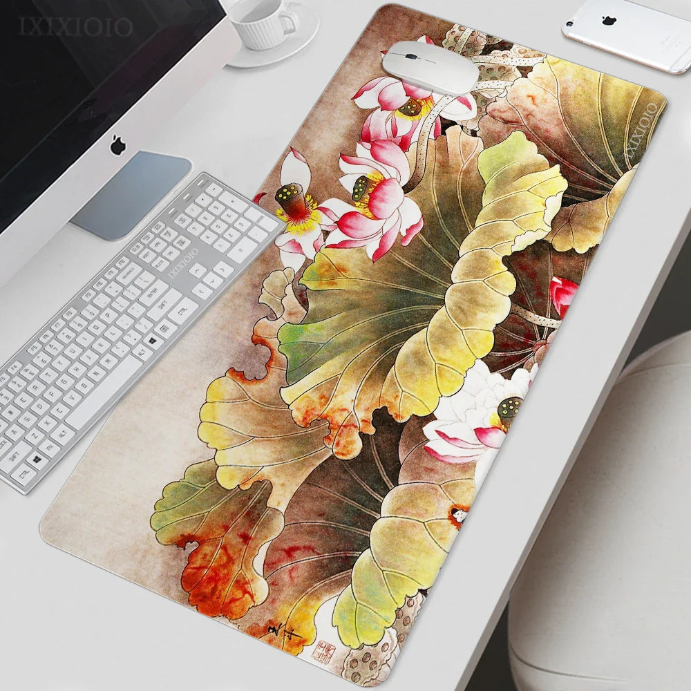 Mouse Pad Gaming Chinese Ancient Painting XL Mousepad XXL keyboard pad Natural Rubber Soft Non-Slip Office Accessories Mice Pad