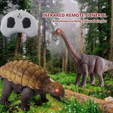 RC Dinosaur Kids Toy Remote Control Dinosaur With Light Electric Toy Radio-Controlled Animal Children Birthday Gift Ankylosaurus