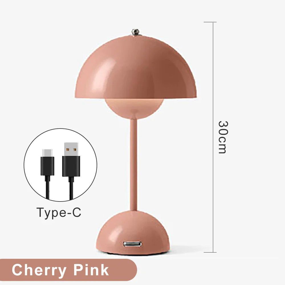 Mushroom Flower Bud Rechargeable LED Table Lamps Desk Night For Bedroom Dining Touch Night Light Simple Modern Decoration