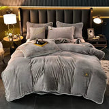 Ultra-thick Milk Fleece Winter Bedding Set Luxury Warm Comfortable Duvet Cover Set with Sheets Comforter Cover and Pillowcases