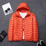 2024 new upscale men's white duck down jacket men's short hooded men's autumn and winter lightweight oversized fashion coat