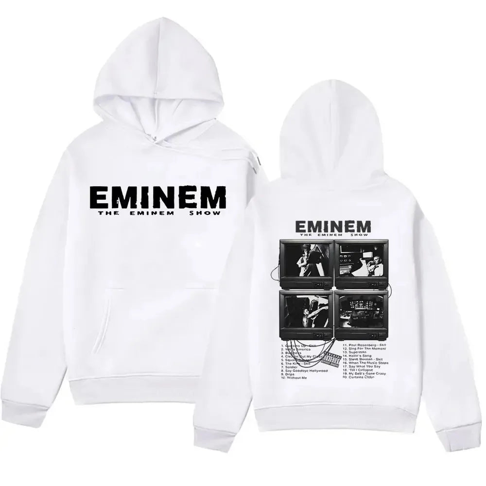 Plus Size Rapper Eminem Music Album Hoodies World Gift for Fan Graphic Hoodie Men Women Hip Hop Oversized Sweatshirt Streetwear