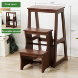 Step Stool Solid Wood Folding Ladder Chair Home Three-step Climbing Multifunctional Ladder Indoor Pedal, Foot Rest Stool