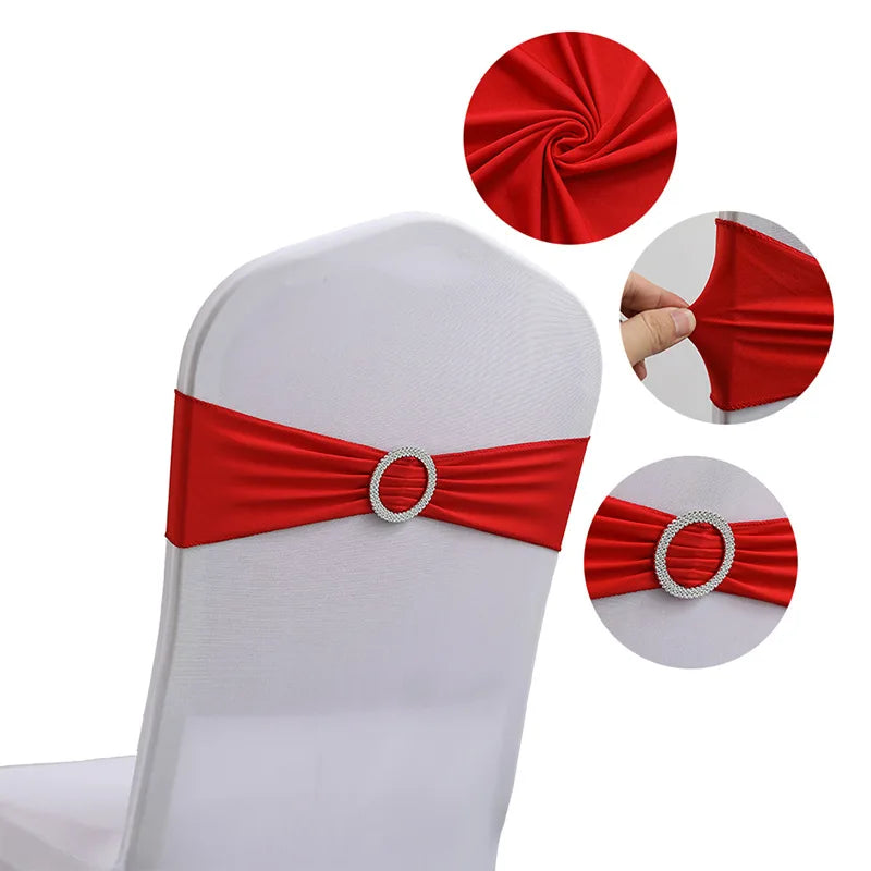 10pcs/set Ribbon Bowknot Hotel Multifunctions Solid Color Dining Chair Sashes Wedding Banquet Party Decorations Hote Home Decor