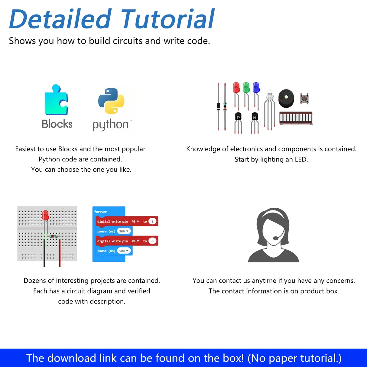 Freenove Super Starter Kit for BBC micro:bit V2, 266-Page Detailed Tutorial, 192 Items, 38 Projects, Blocks and Python Code