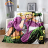 Anime JoJo's Bizarre Adventure Stone Ocean flannel Blanket Throw blanket Warm Sofa bed  children and girls Gift s