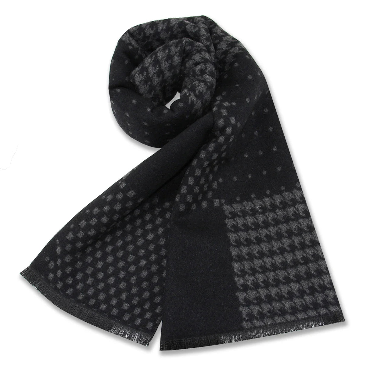 New Luxury Cashmere Wool Men Scarves,Warm Winter Man Scarf Charcoal Grey Wool Scarves Comfort Dual Color Fashion Casual Wear