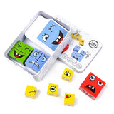 Face Changing Building Blocks Iron box Set Face Change Block Party Board Game Portable Travel Montessori Toy Gift for Boys Girls