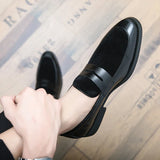 Italian Moccasins Suede Oxford Men Loafers Classic Original Derbies Shoes Pointed Toe Dress Leather Shoes Slip-On Wedding Shoes