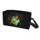 Math Rubik Rubix Cube Caps Cosmetic Bag Women Fashion Big Capacity Makeup Case Beauty Storage Toiletry Bags