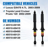 4853060071 48510-69195 2pcs Front/Rear Shock Absorber for Toyota Land Cruiser Prado 120 2002-2009 4853069185