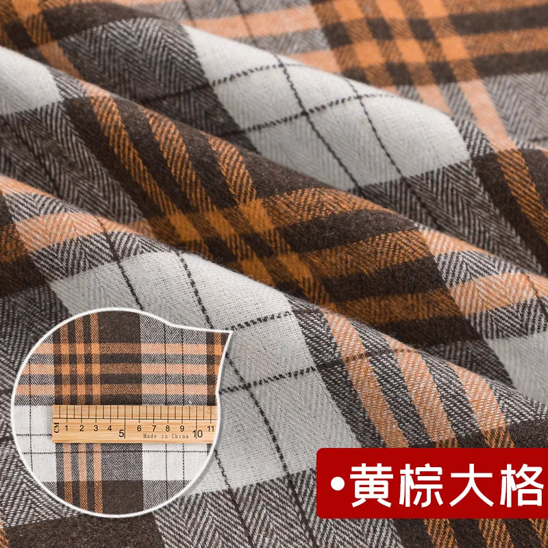 Yarn Dyed Soft Thickening Grinding Wool Plaid Fabric JK Clothing Shirt Skirt Jacket Pants Check Cloth DIY Apparel Sewing Fabrics