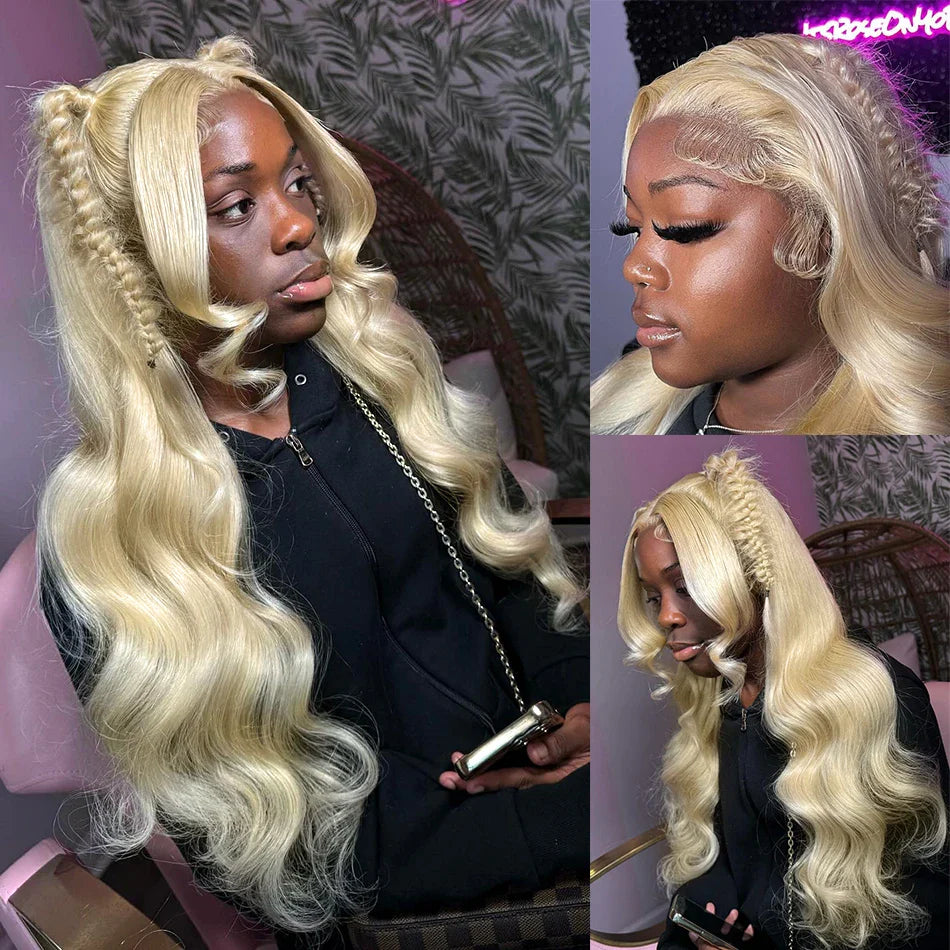 13x4 13x6 HD Transparent 613 Lace Frontal Wig Honey Blonde Color Brazilian 250% Body Wave Lace Front Human Hair Wigs for Women