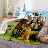 Cartoon Sheep S-Shaun Blanket Children Flannel Blanket Portable Home Travel Camping Sofa Picnic Blanket