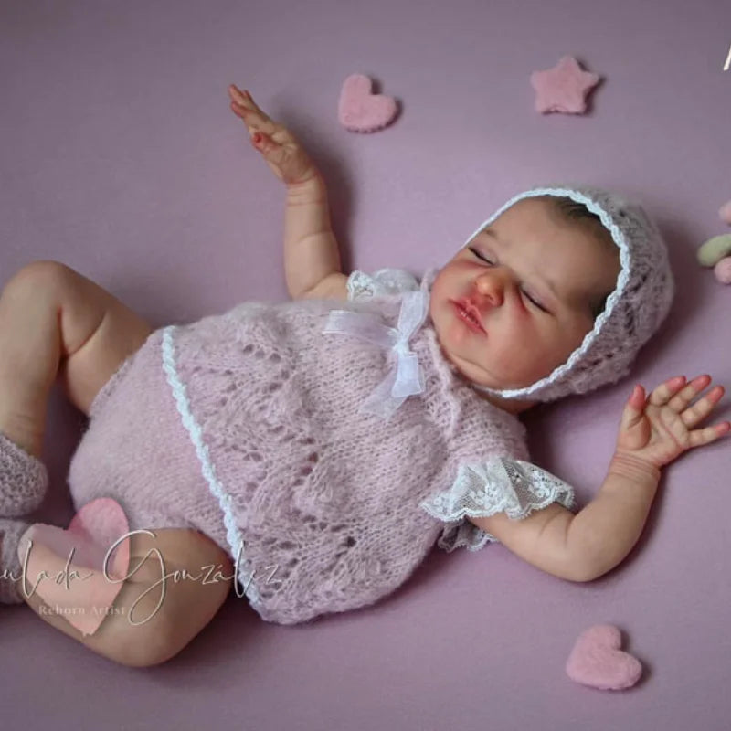 New 20.5 Inches Unpainted Reborn Doll Kit Laura With Cloth Body Unfinished Vinyl Blank Reborn Baby Kits Parts