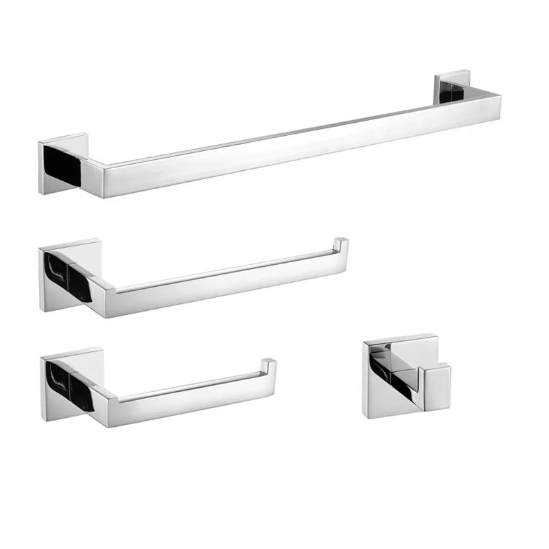 Mirror Chrome Polished Bathroom Hardware Stainless Steel Towel Rack Toilet Paper Holder Towel Bar Hook Bathroom Accessories