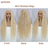 Long 32 Boho Braided Full Lace Front Wigs 613 Blonde Curly Goddess Locs Wigs Pre Plucked With Baby Hair Synthetic Box Braids Wig