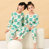 Autumn Cotton Sleepwear Sets for Children Baby Girls Lovely Heart Pajamas 2Pcs Long Sleeve Shirts+Pants Loungewear Kids Clothing