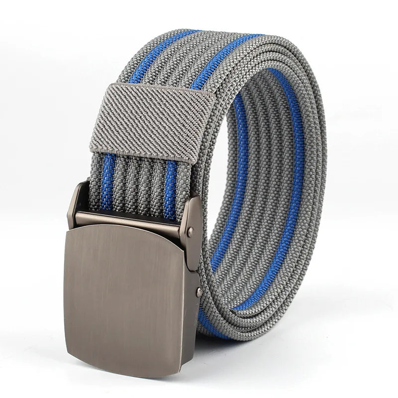 High Quality Belt Nylon Canvas Metal Automatic Buckle Army Outdoor Hunting Webbing Jeans Tactical Belts For Men Male Fashion