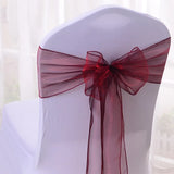 25pcs/lot Pink Organza Chair Sashes Wedding Chair Decoration Ribbons Ties Bow for Cover Banquet Wedding Party Event Mint Green