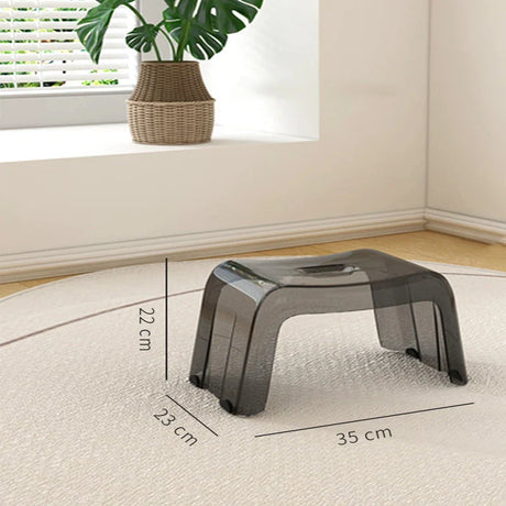 Household Living Room Tea Table Transparent Low Stool Shoes Stool Sofafoot Net Red Backless Chair Bathroom Shower Plastic Stool